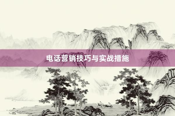 电话营销技巧与实战措施